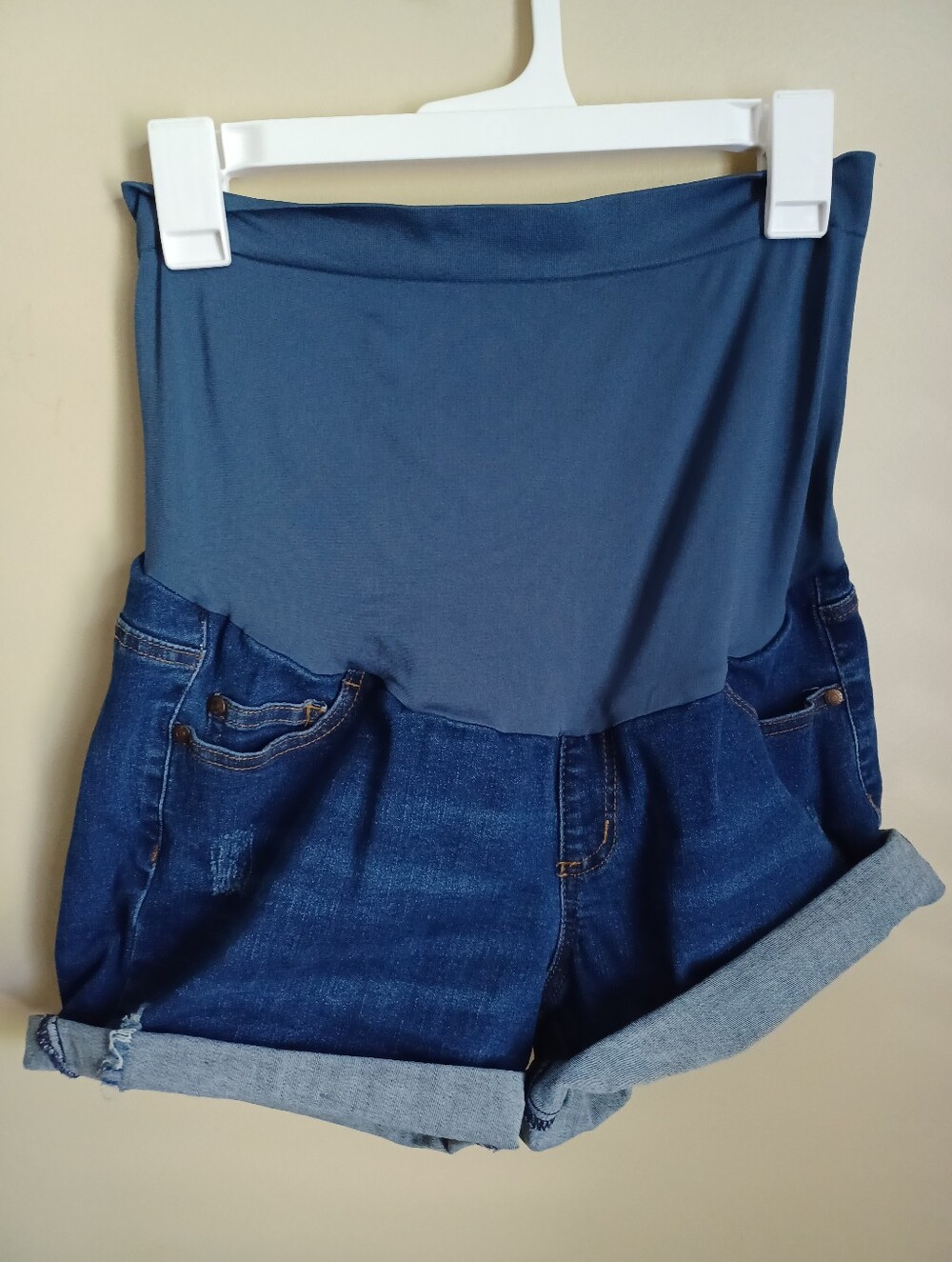 Women's Maternity Size L Hofish Jean Shorts Bottoms Summer Pregnant Clothing